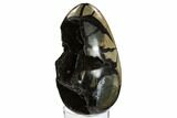 Septarian Dragon Egg Geode - Black Crystals #172814-3